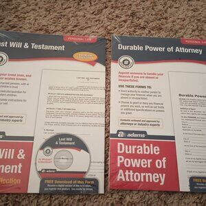 NEW lot of 2 personal law forms - will and PoA